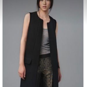 Zara Long Waist Coat Wool Blend Vest
